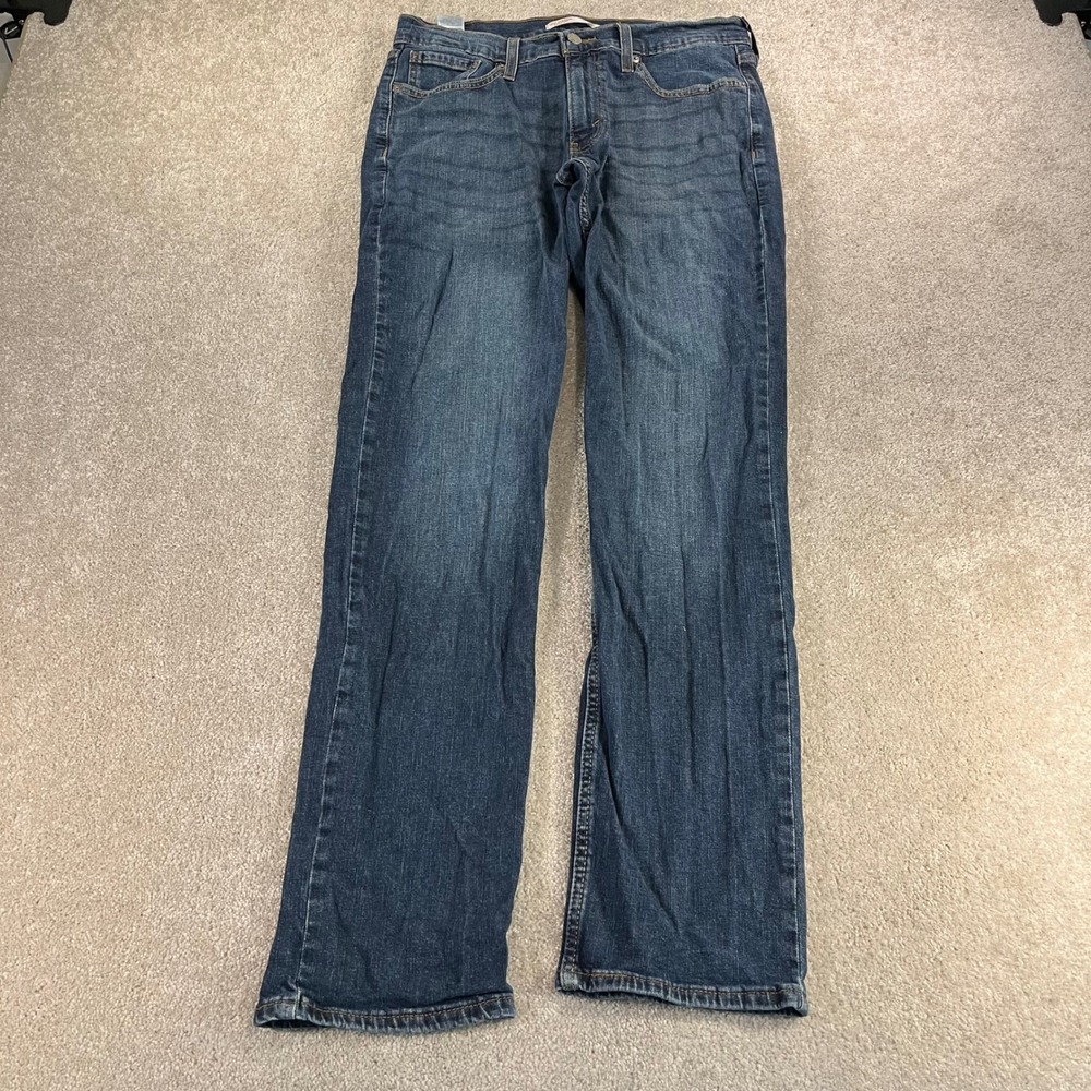 Levi Strauss Signature Straight Jeans Mens 30x32 Blue Medium Wash Stretch Denim